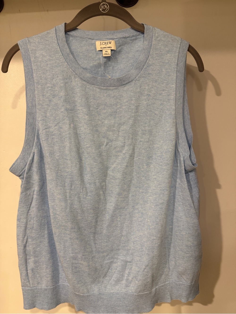 J.Crew Classic Shell Light Blue Cotton Sleeveless Sweater Top XL